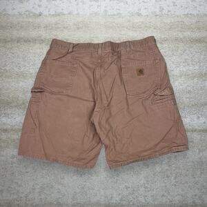 Vintage Y2K Carhartt Carpenter Shorts 40x9 Baggy Wide Leg Fit Tan Cotton Canvas